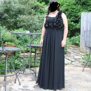 Custom made black floor length formal dress
